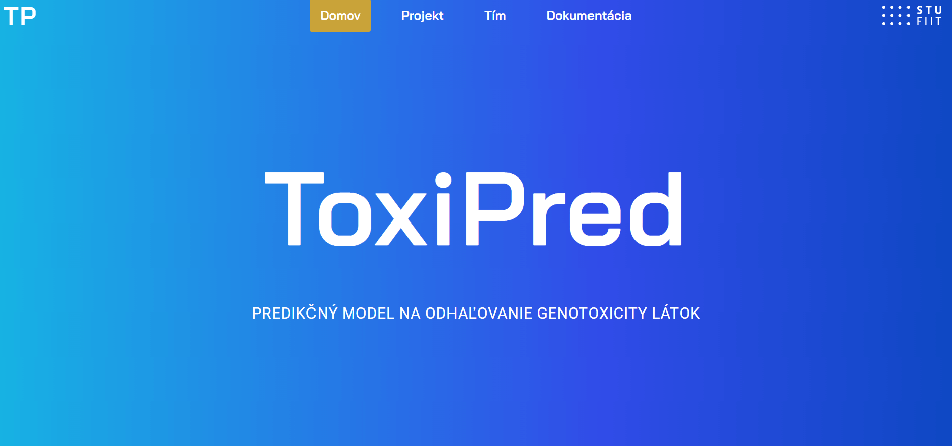 Screenshot of Toxipred team page for the TP CUP competition at FIIT STU Bratislava